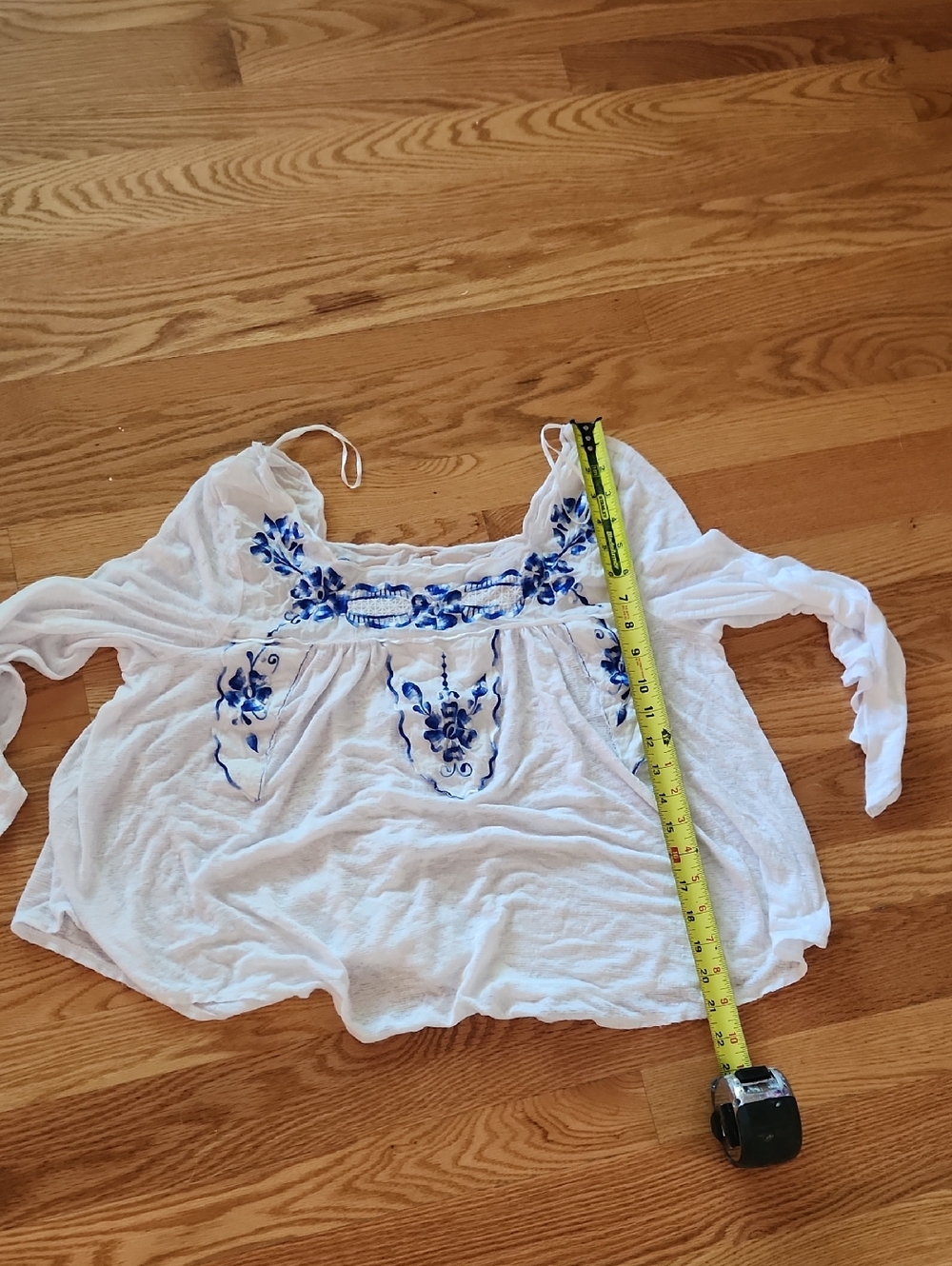 Free People White Boho Blouse Size S - Picture 15 of 16